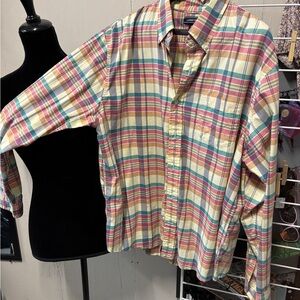 Lands' End Men’s Multicolor Plaid Button-Down Shirt. Size XL. SPRING Easter